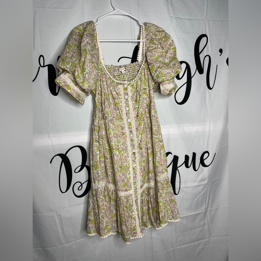 Love the Label square neck puff sleeve mini dress